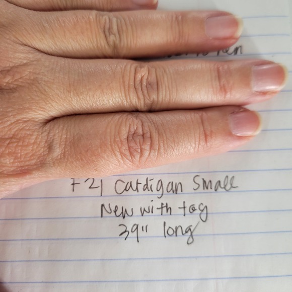 Forever 21 Grey Heathered Knit Open Front Long Cardigan Sweater Size Small - Picture 7 of 8